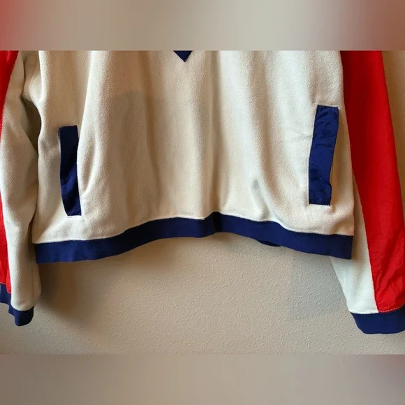 EUC Nike Womens Sportswear Half-Zip Top in Red/Cream/Purple (Size:L) - Picture 8 of 10